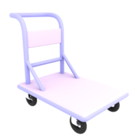 Carrello del carrello vuoto 3d per l'illustrazione dell'e-commerce dell'icona di spedizione png