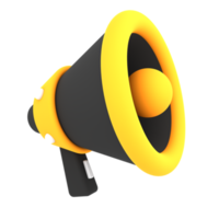 Illustrazione di e-commerce dell'icona del megafono nero di lusso 3d