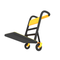 illustrazione di e-commerce dell'icona di spedizione del carrello di consegna vuoto di lusso 3d png