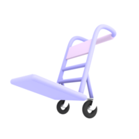 3d Cute empty delivery trolley shipping icon ecommerce illustration png