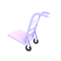 Illustrazione di e-commerce dell'icona di spedizione del carrello di consegna vuoto carino 3d png