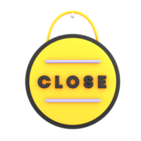 3d close signboard on the window icon e-commerce illustration png