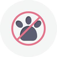 no se permiten mascotas círculo plano vector