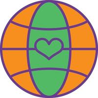 Globe Line Filled Two Color vector