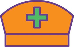 Nurse Cap Line Filled Two Color vector