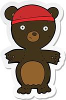 sticker of a cartoon cute black bear vector