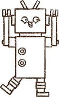 dibujo al carboncillo de un robot vector