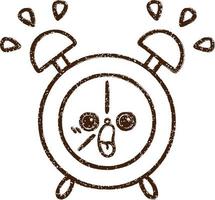 Alarm Clock Charcoal Drawing vector