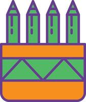 Crayons Line Filled Two Color vector