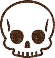 Spooky Skull Charcoal Drawing vector