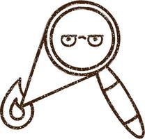 Magnifying Glass Charcoal Drawing vector