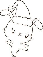 Chrismas Rabbit Charcoal Drawing vector