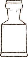 Corked Bottle Charcoal Drawing vector