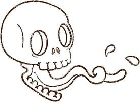 dibujo al carbón de calavera espeluznante vector