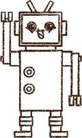 Robot Charcoal Drawing vector