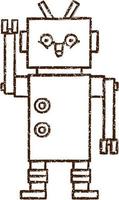 Robot Charcoal Drawing vector