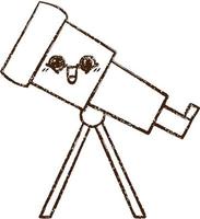 Telescope Charcoal Drawing vector