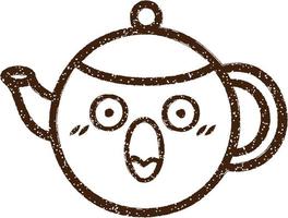 Teapot Charcoal Drawing vector