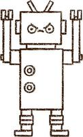 Robot Charcoal Drawing vector