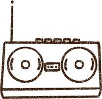 Radio Charcoal Drawing vector