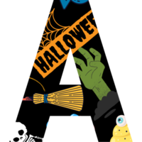 halloween alfabet och nummer png