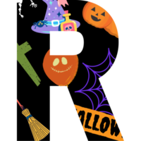 halloween alphabet and number png