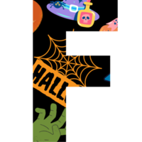 alfabeto y número de halloween png