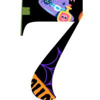 Halloween-Alphabet und Zahl png