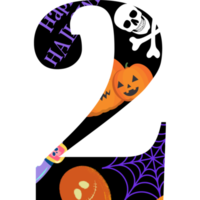 alfabeto e numero di halloween png