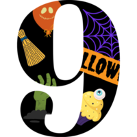 halloween alfabet en nummer png