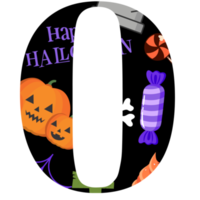 Halloween-Alphabet und Zahl png