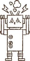 dibujo al carboncillo de un robot vector