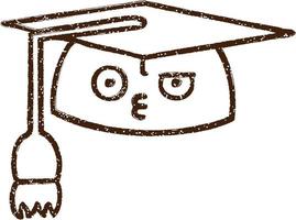 Graduation Cap Charcoal Drawing vector