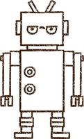 Robot Charcoal Drawing vector