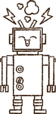 Robot Charcoal Drawing