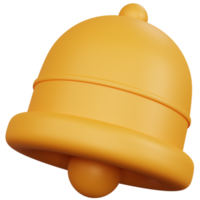 3d rendering yellow bell isolated png