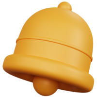 Cloche jaune de rendu 3d isolée png