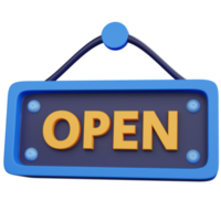 3d rendering open blue board isolated png
