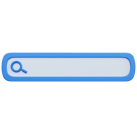 3d rendering blue search field isolated png