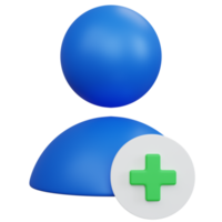 rendu 3d bleu ajouter icône utilisateur isolé