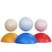 3d rendering colorful team user icon isolated png