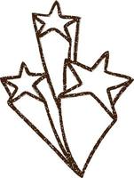 Shooting Stars Charcoal Drawing vector