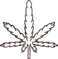 dibujo al carboncillo de una hoja de marihuana vector