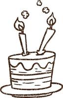 Birthday Cake Charcoal Drawing vector