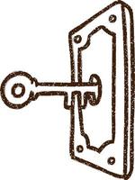 Key Lock Charcoal Drawing vector
