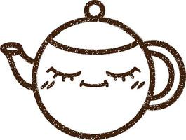 Teapot Charcoal Drawing vector