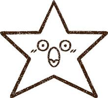 Star Charcoal Drawing vector