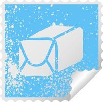 distressed square peeling sticker symbol paper parcel vector