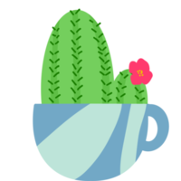 arte de clip suculento de taza de té de cactus png