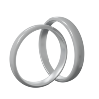 elemento de diseño de anillo de bodas de plata render 3d png